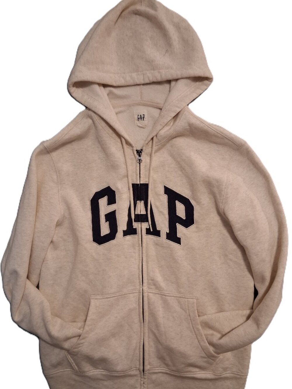 GAP Hoodie Unisex Medium Heritage Logo Full-Zip Y2K *FLAW*